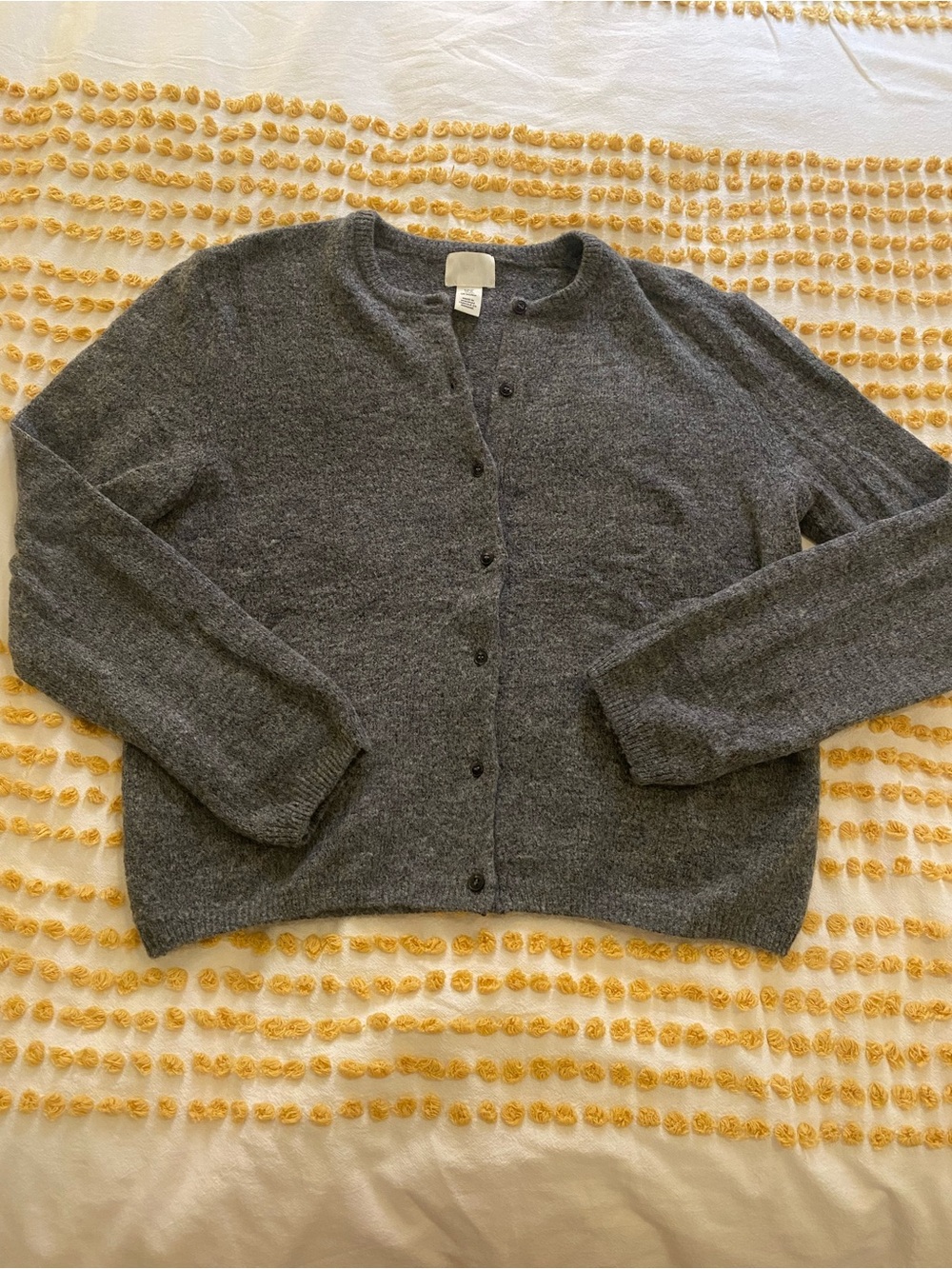 H&M Dark Gray Button-Up Crewneck Cardigan